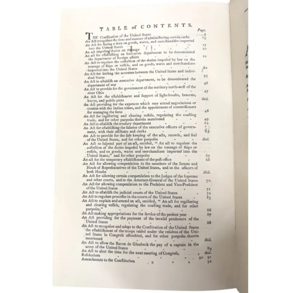 Acts of Congress 1789 – Special Collector’s Edition