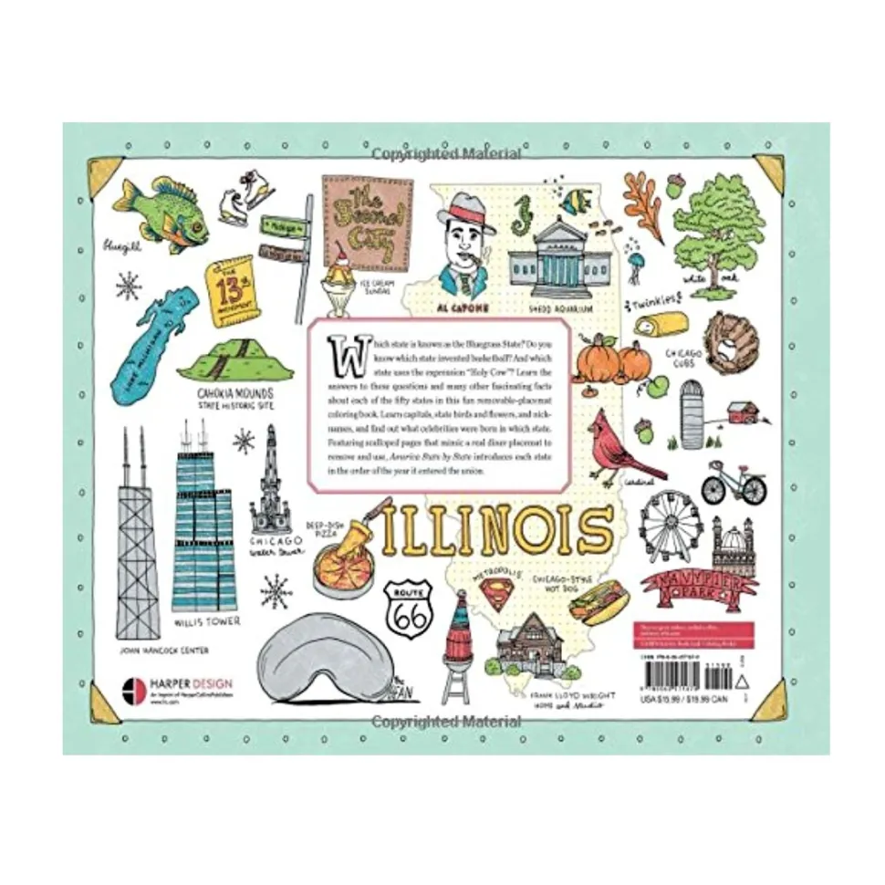 America State by State: Fifty Removable Placemats to Color