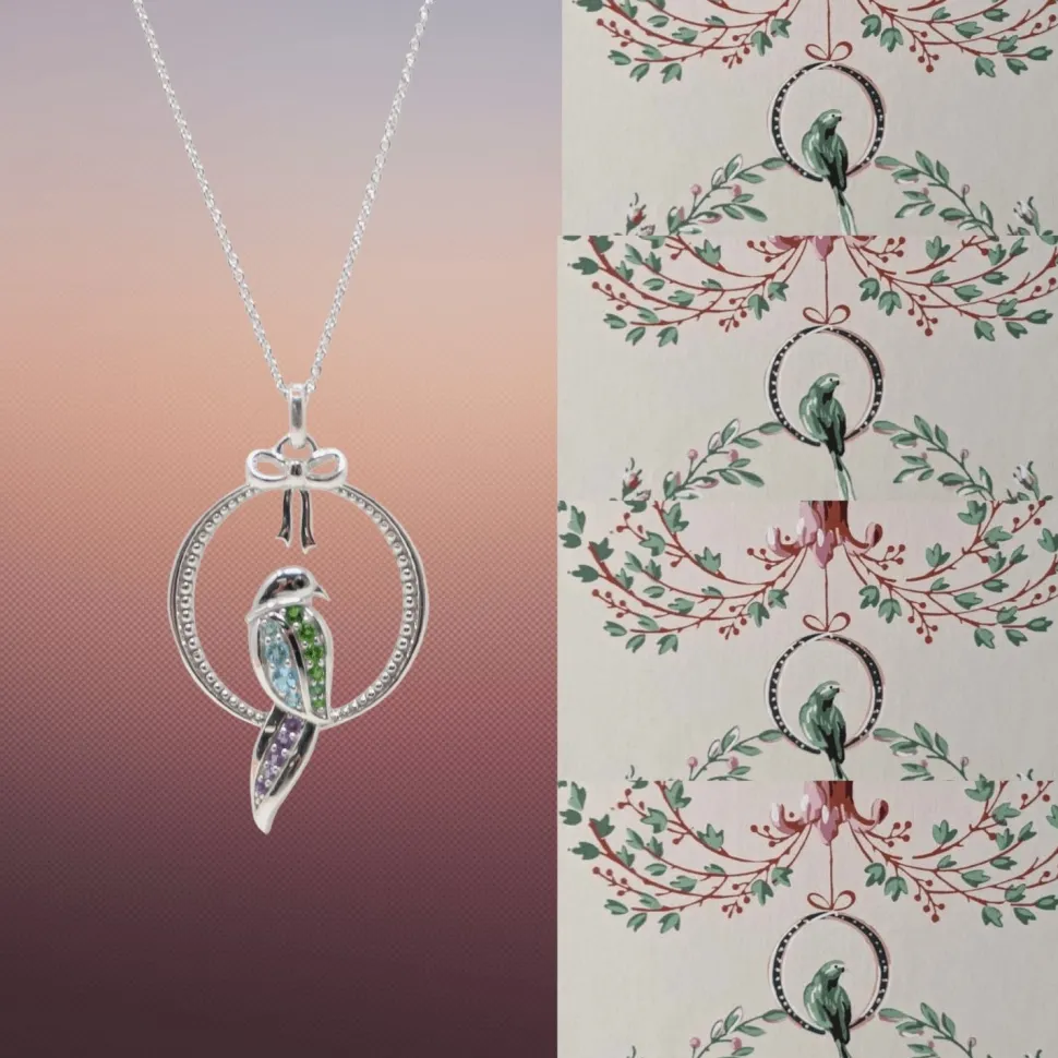 Bird on a Swing Sterling Silver Pendant