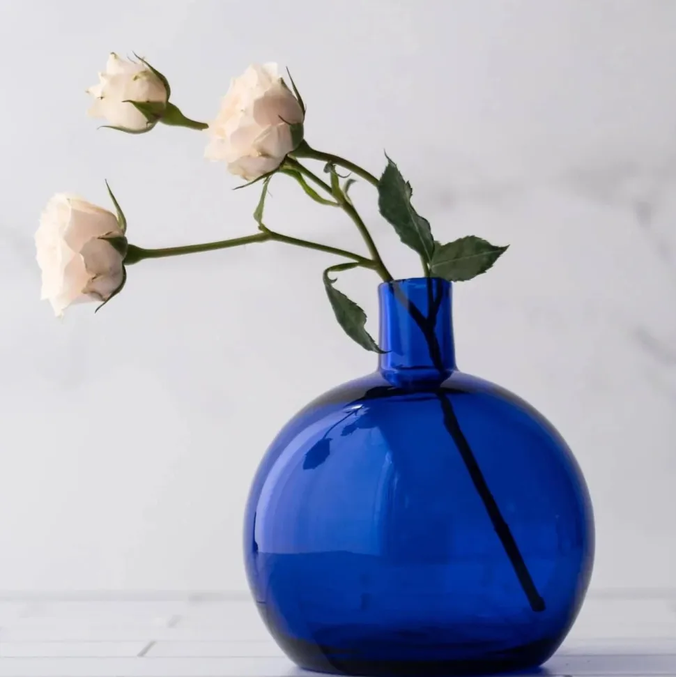 Blenko Cobalt Bud Ball Vase