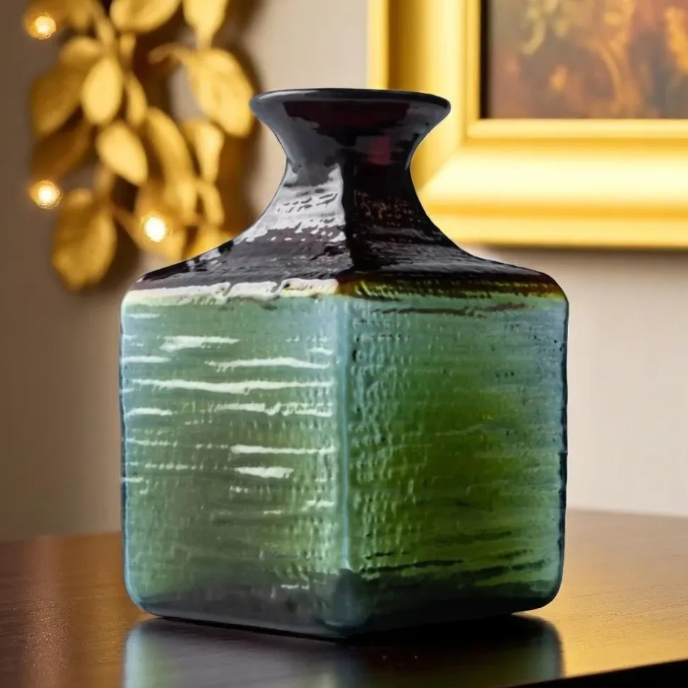 Blenko Glass Bud Vase Strata Summer Storm