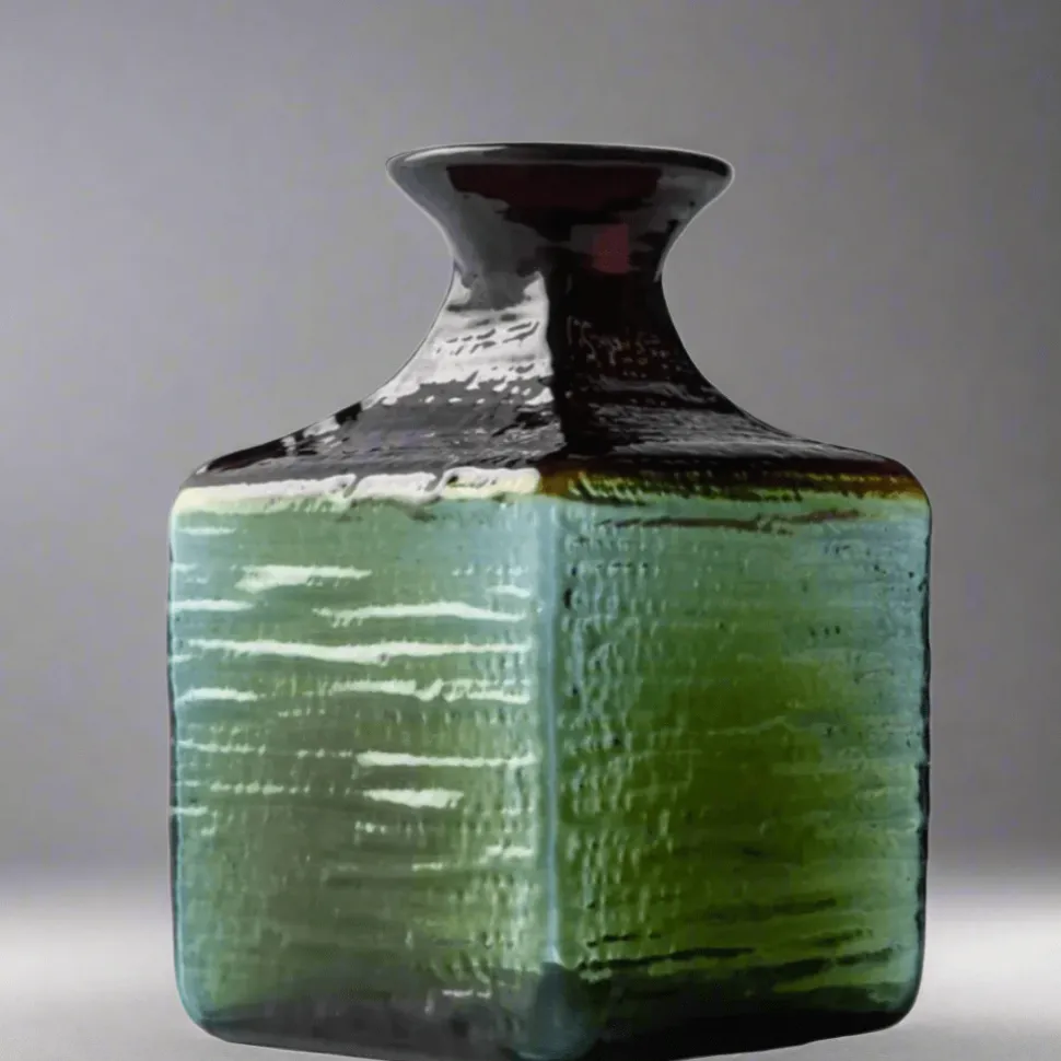 Blenko Glass Bud Vase Strata Summer Storm