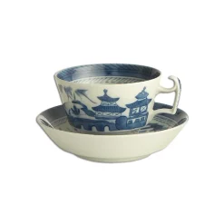 Blue Canton Cups & Saucers