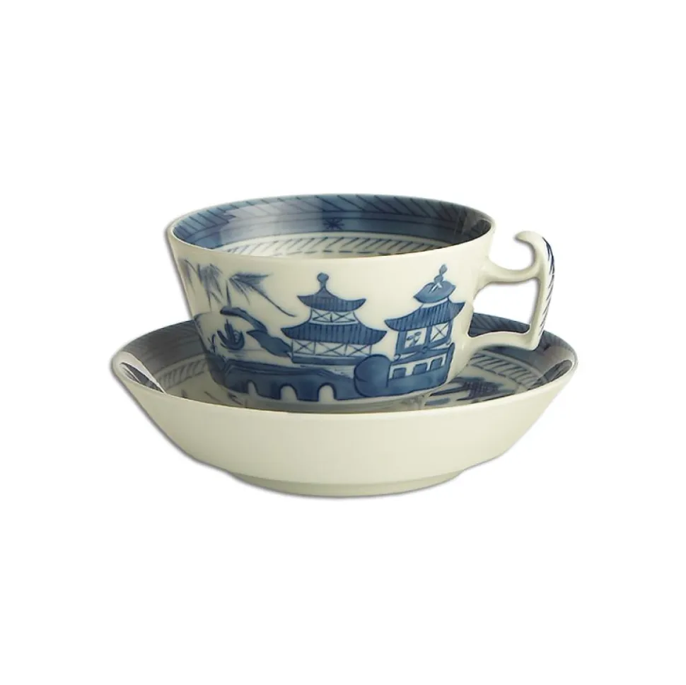 Blue Canton Cups & Saucers