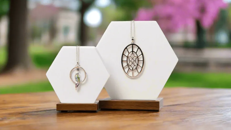 Bull's Eye Oval Pendant in Sterling Silver & Gold Plate