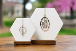 Bull's Eye Oval Pendant in Sterling Silver & Gold Plate