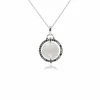 Crystal and Topaz Sterling Silver Reflector Pendant