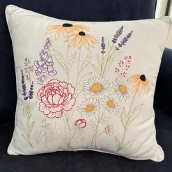 Embroidered Botanical Pillow - Mount Vernon Exclusive