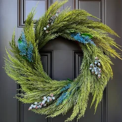 Faux Holiday Wreath - Blueberry Greenery Wreath