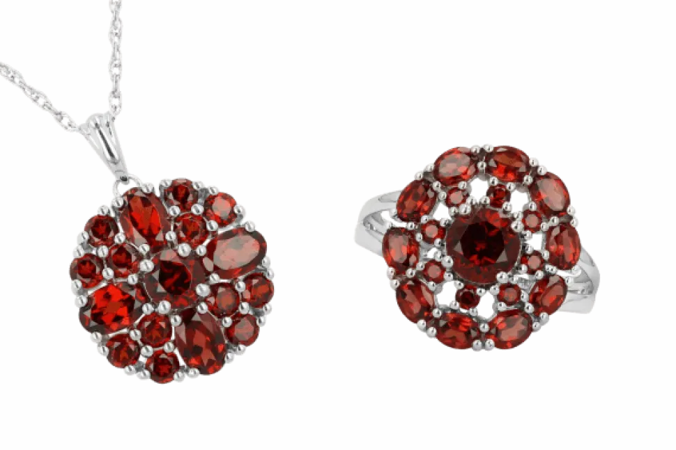 Garnet Cluster Necklace