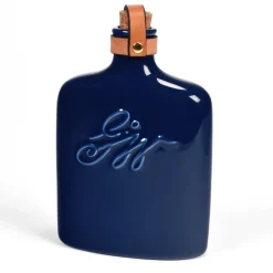 George Washington Blue Ceramic Flask