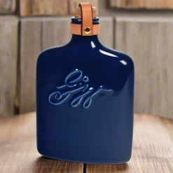 George Washington Blue Ceramic Flask
