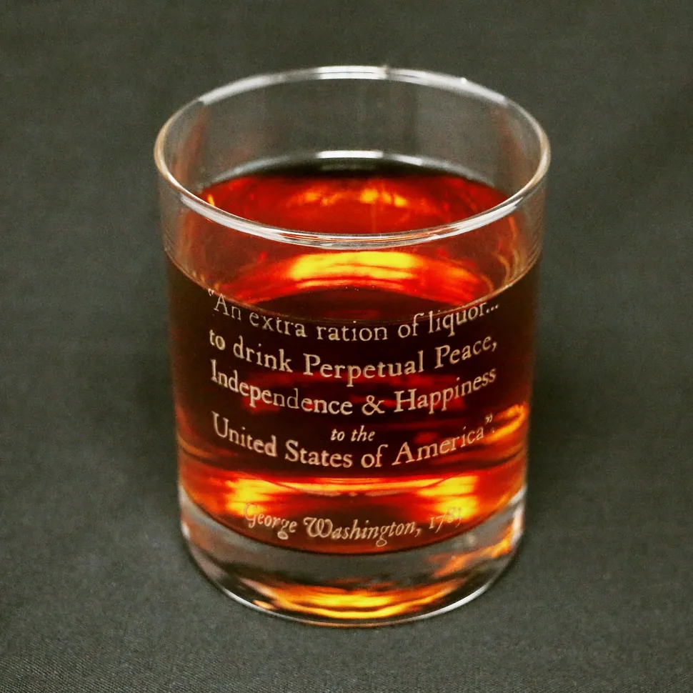 George Washington Quote Rocks Glass