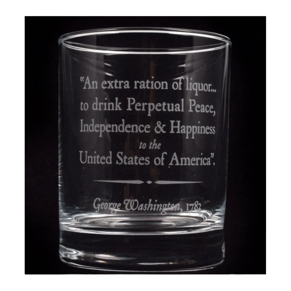 George Washington Quote Rocks Glass
