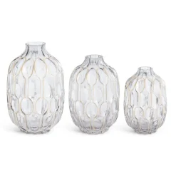 Gold Embossed Glass Vase - Assorted Sizes