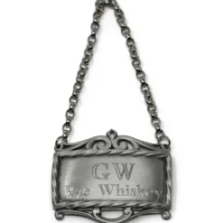 GW's Rye Whiskey Pewter Decanter Label