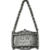 GW's Straight Whiskey Pewter Decanter Label