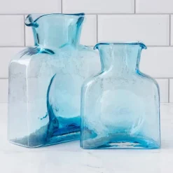 Ice Blue Water Bottle - Blenko - Large or Mini