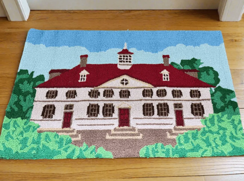 Mount Vernon Mansion Hooked Rug