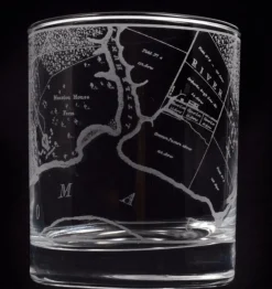 Mount Vernon Map Rocks Glass