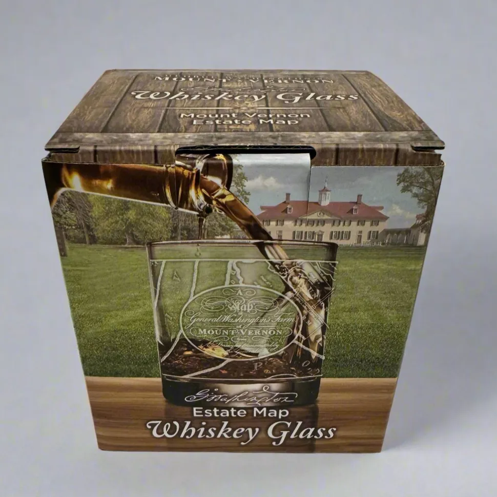 Mount Vernon Map Rocks Glass