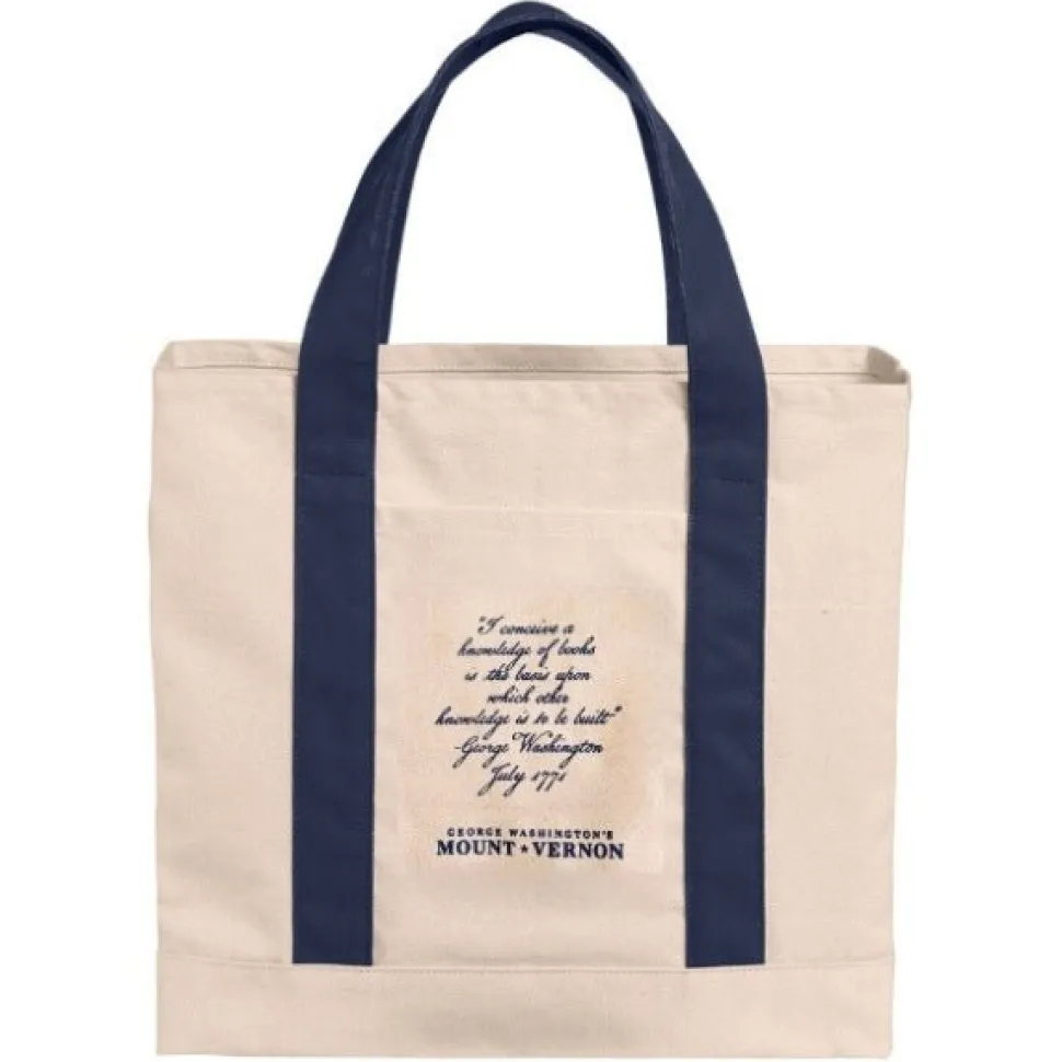 Navy Blue George Washington Book Tote - Navy or Red