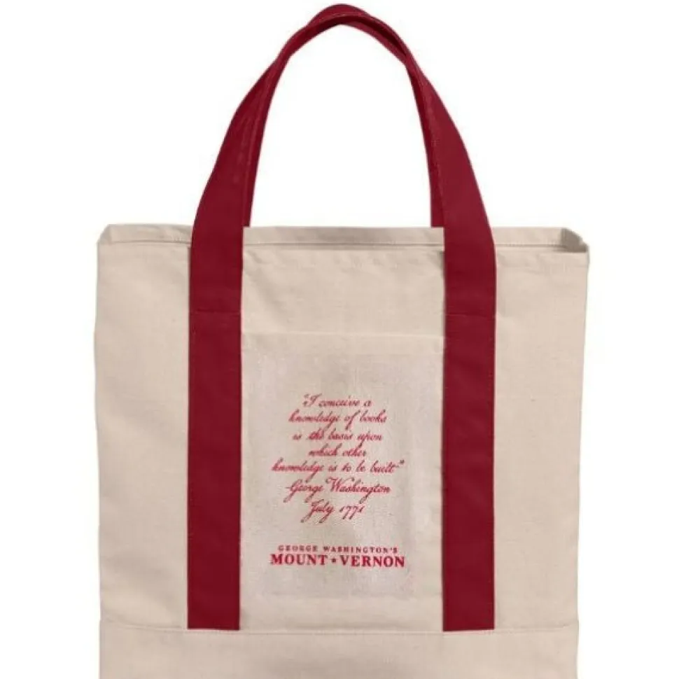 Navy Blue George Washington Book Tote - Navy or Red
