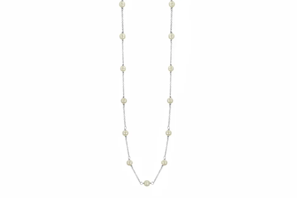 Pearl Station Sterling Necklace