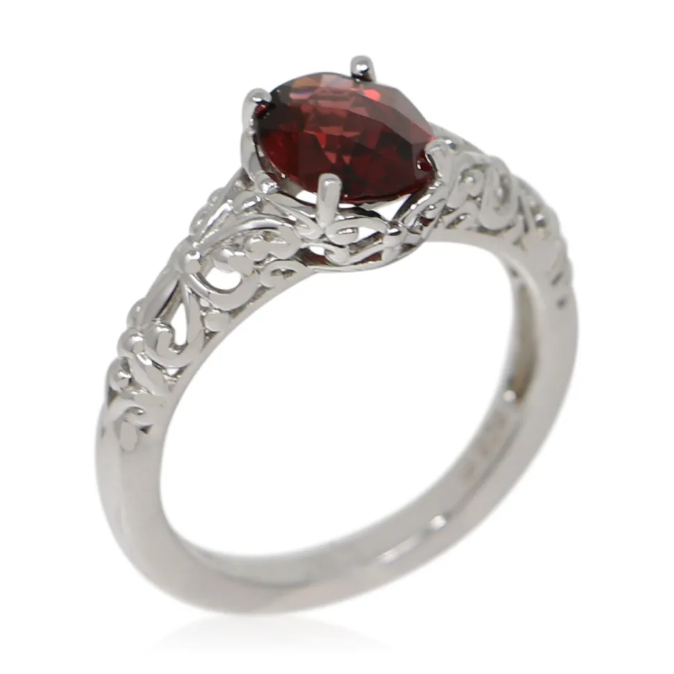 Sterling Silver and Garnet Ring