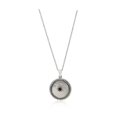 Sterling Silver and Mother of Pearl Star Button Pendant