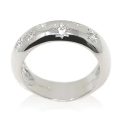 Sterling Silver and White Topaz Ring Star