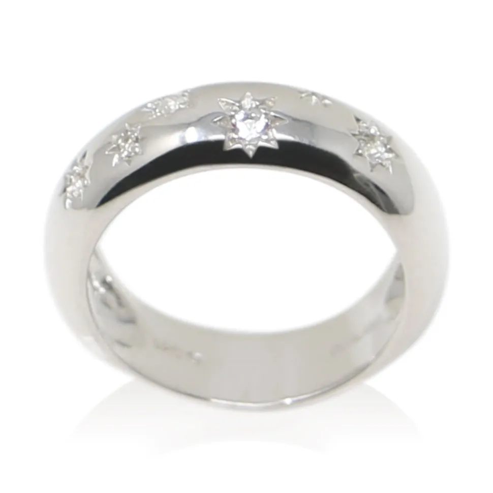 Sterling Silver and White Topaz Ring Star