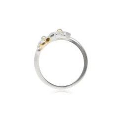 Sterling Silver & Gold Plated Floral Swirl Ring