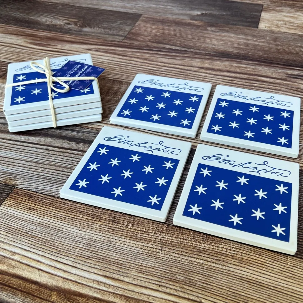 Stone Coaster Set of Four - Commander In Chief Design