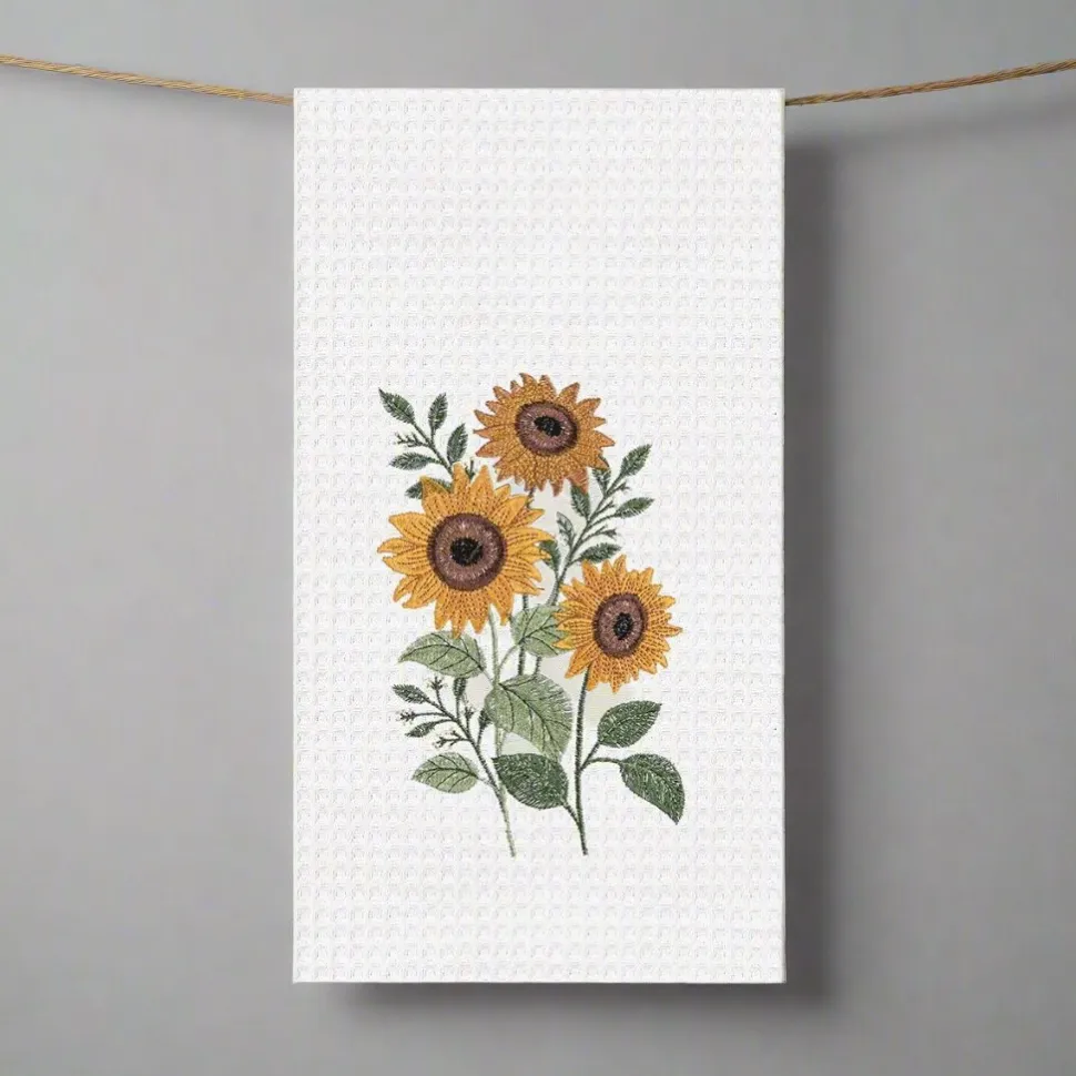 Sunflower Waffle Weave Towel