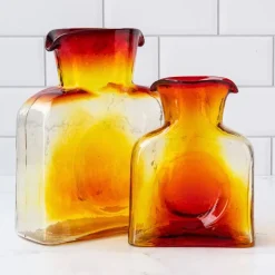 Tangerine Water Bottle - Blenko - Large or Mini