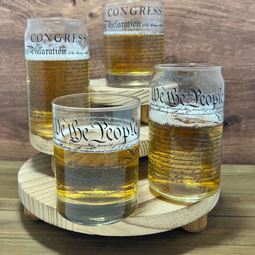 US Constitution Tall Glassware