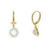 White Topaz Lever Back Earrings